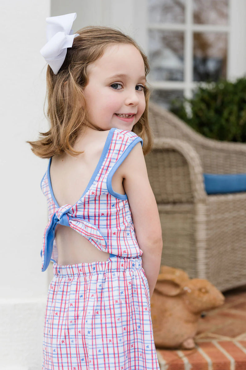 James & Lottie Kristin Knot Dress in Patriotic