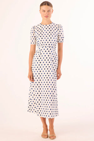 Misa Blanche Dress in Polka Dot Poplin