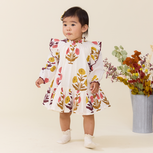 Pink Chicken Baby Harper Dress in Harvest Dandelion