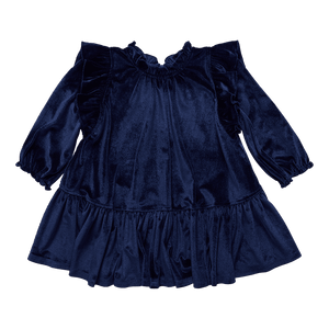 Pink Chicken Velour Harper Dress in Navy