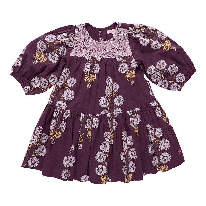 Pink Chicken Fiona Dress in Plum Buttercup Floral
