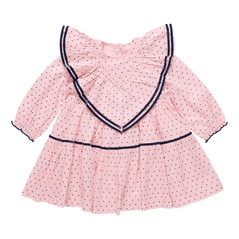 Pink Chicken Raphaela Dress in Strawberry Cream Polka Dot
