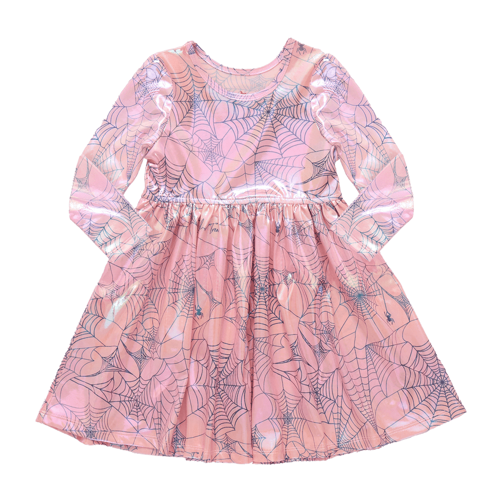 Pink Chicken Lamé Steph Dress in Spider Web