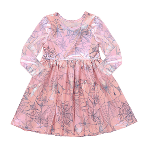 Pink Chicken Lamé Steph Dress in Spider Web