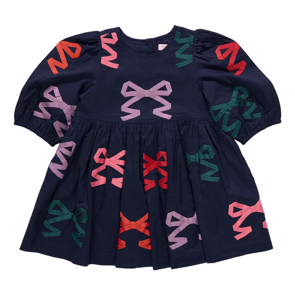 Pink Chicken Brooke Dress in Multi Bow Applique