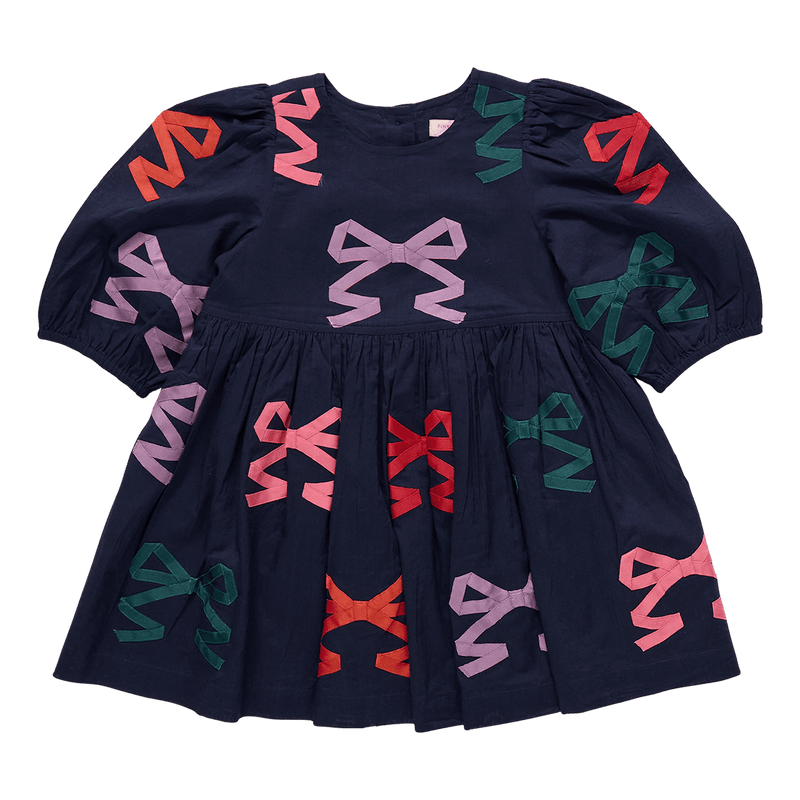 Pink Chicken Brooke Dress in Multi Bow Applique