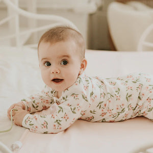 Petit Lem Footie in Cream Floral