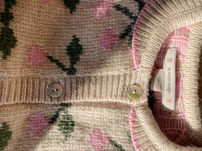 Konges Slojd Belou Collar Knit Cardigan in Cherry