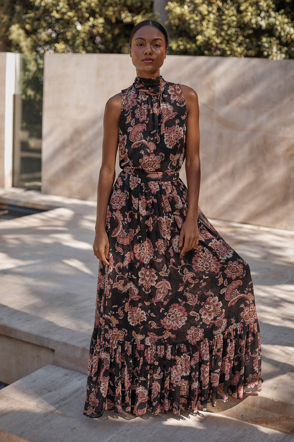 MISA Anika Skirt in Autumn Chintz Chiffon
