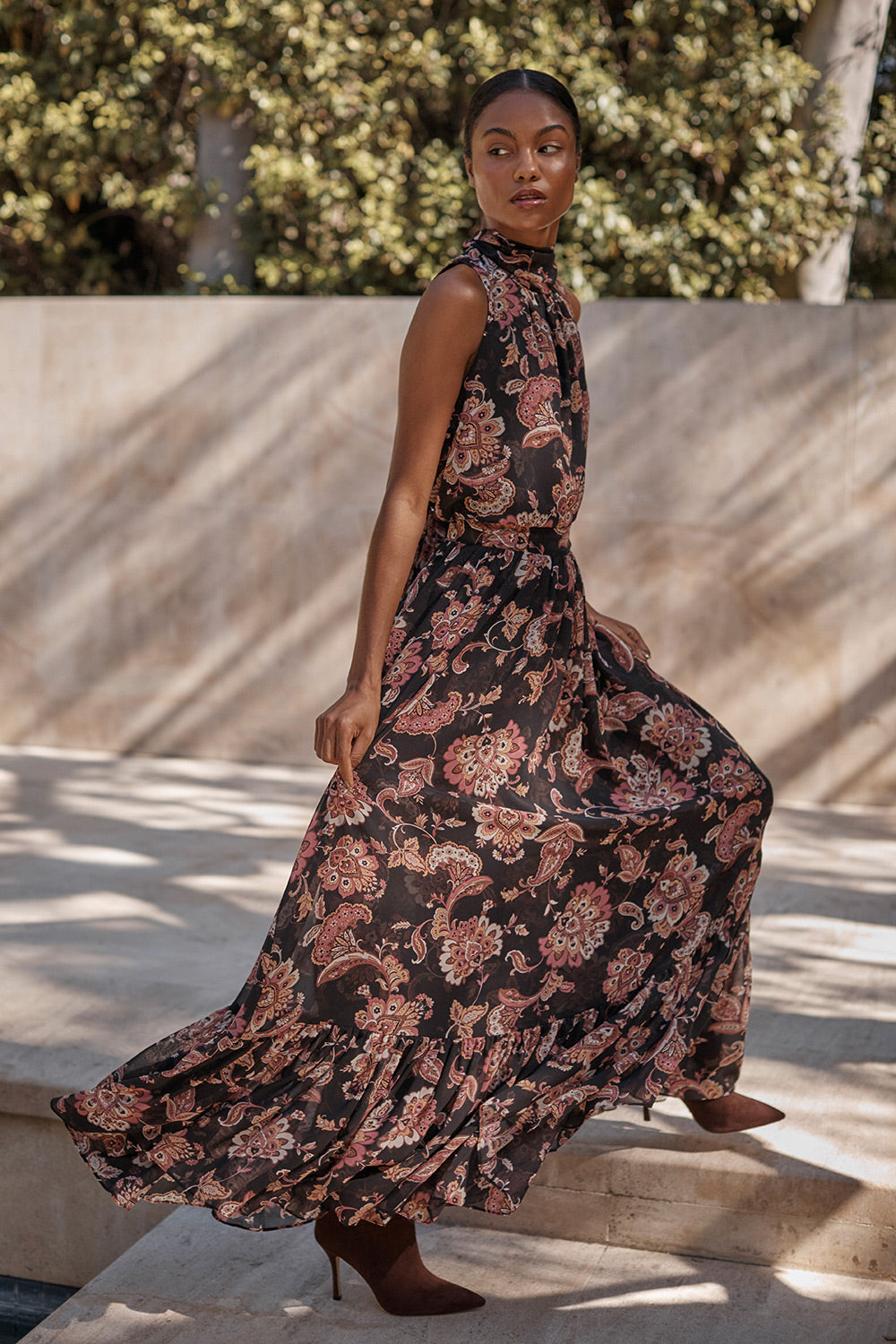 MISA Anika Skirt in Autumn Chintz Chiffon