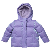 Pink Chicken Ruffle Pete Puffer in Lavender