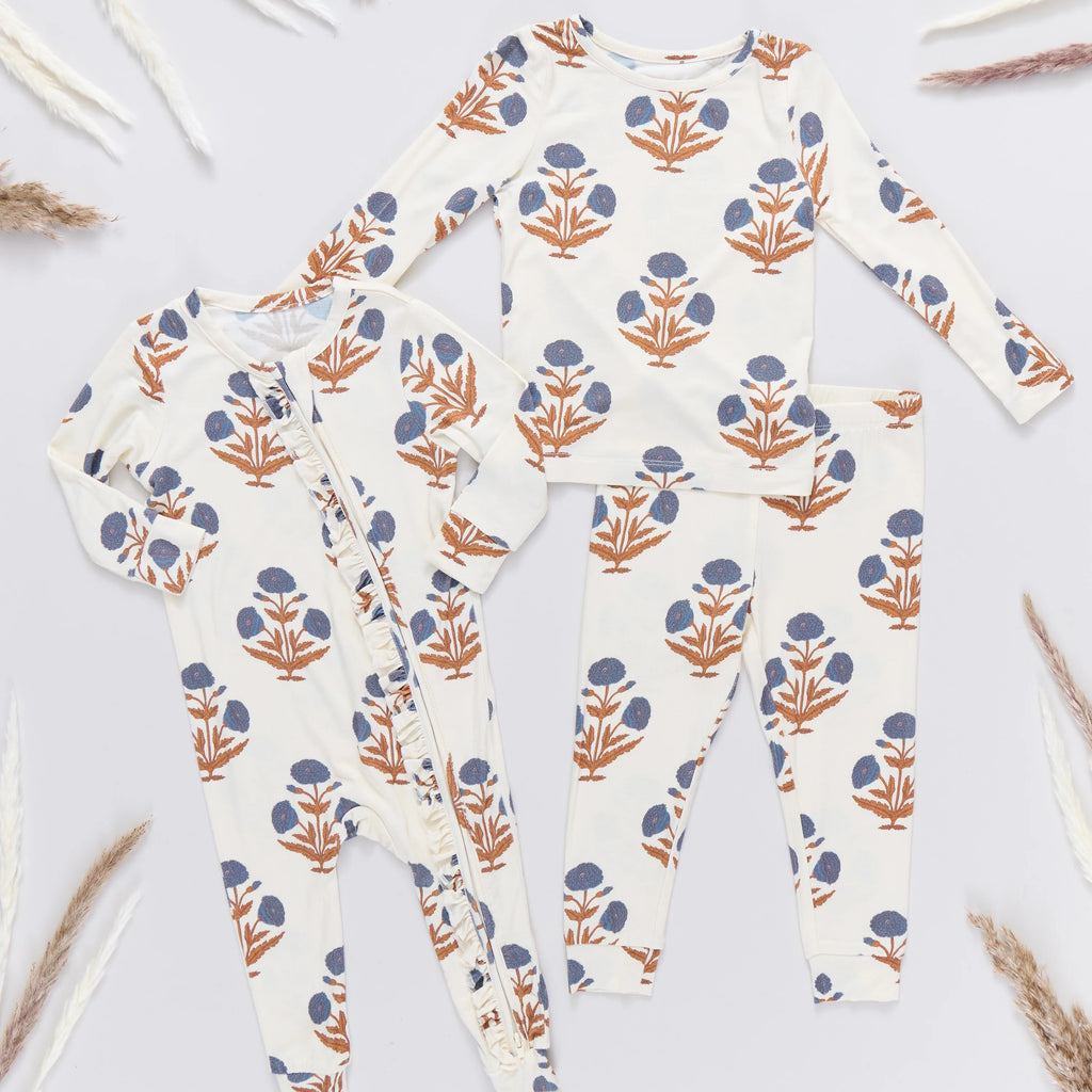 Pink Chicken Bamboo Ruffle Romper in Dandelion
