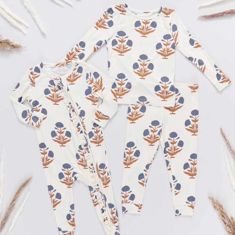 Pink Chicken Bamboo Ruffle Romper in Dandelion