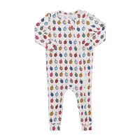 Pink Chicken Bamboo Romper in Multi Dreidels