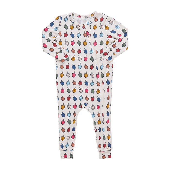 Pink Chicken Bamboo Romper in Multi Dreidels