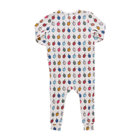 Pink Chicken Bamboo Romper in Multi Dreidels