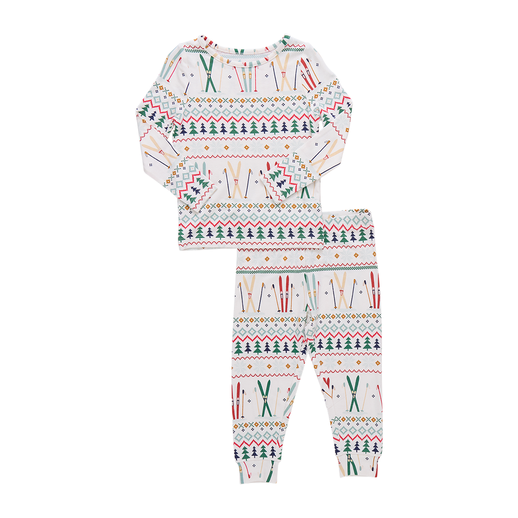 Pink Chicken Bamboo Pajama Set in Faire Isle Ski