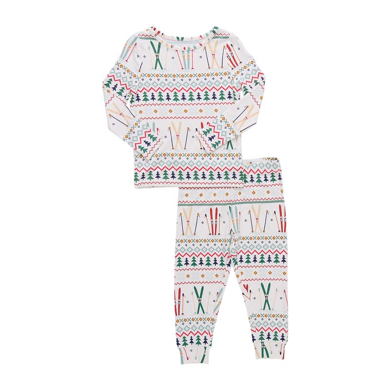 Pink Chicken Bamboo Pajama Set in Faire Isle Ski
