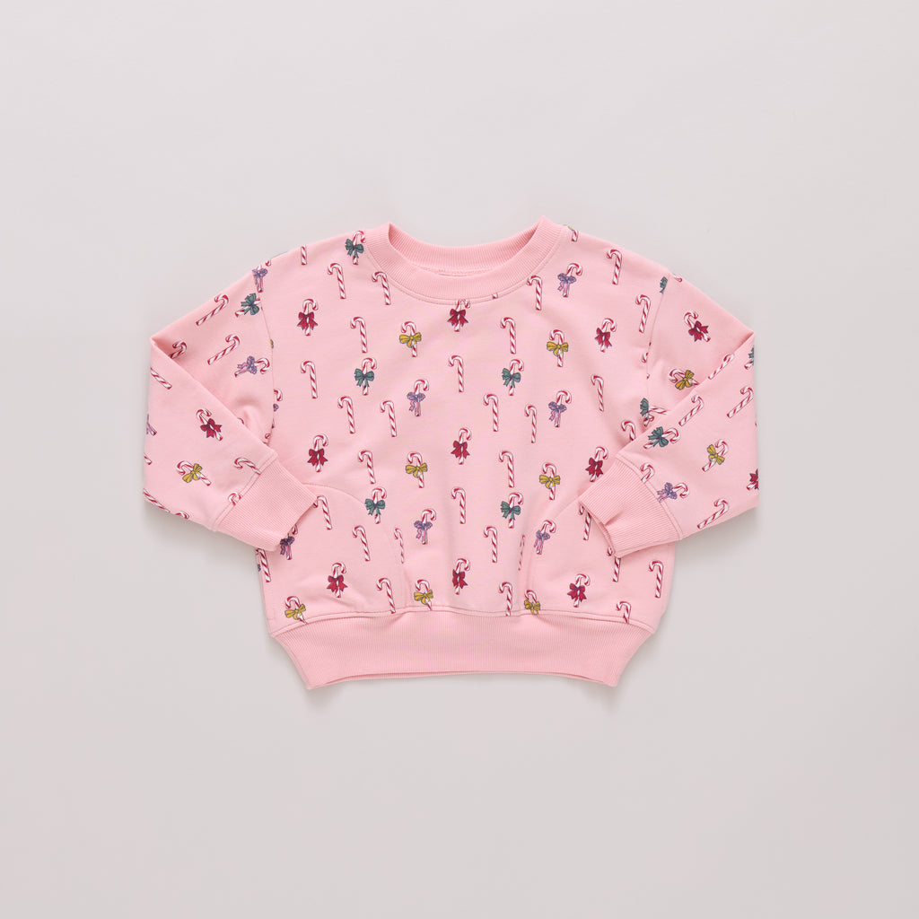 Pink Chicken Play Sweatshirt in Mini Candy Cane