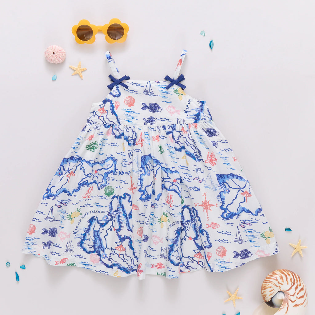 Pink Chicken Tia Dress in Island Map