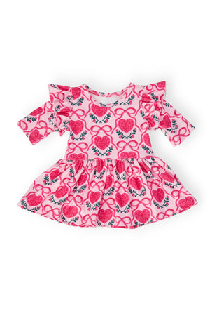 Mila & Rose Ruffle Twirl Dress in Fluttering Hearts