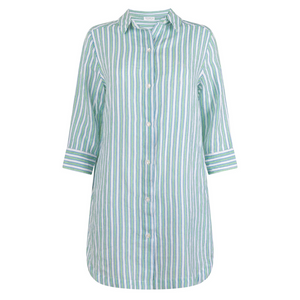 Minnow Women's Button Down Shirt Dress in Tamarin Stripe