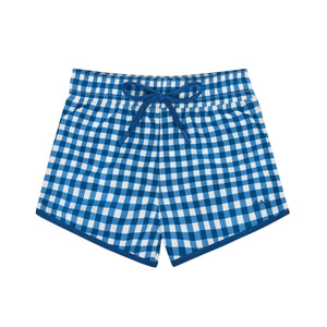 Minnow Boys Navy Picnic Gingham Boardie