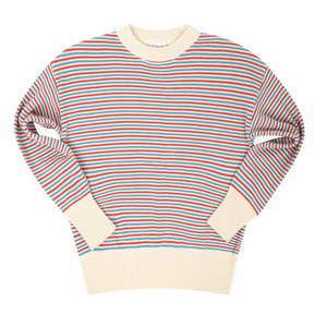 Minnow Women's Sweater in Red/Niagra Stripe