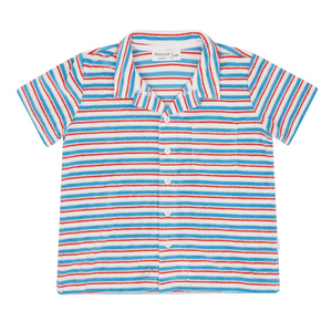 Minnow French Terry Button up in Jetty Stripe