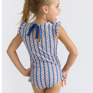 Minnow Girls Strawberry Patch Ruffle Cap Sleeve One Piece