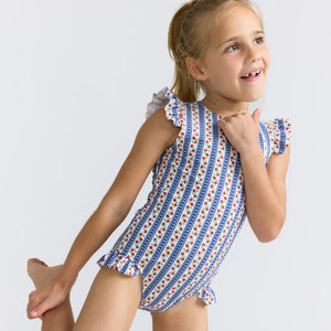 Minnow Girls Strawberry Patch Ruffle Cap Sleeve One Piece