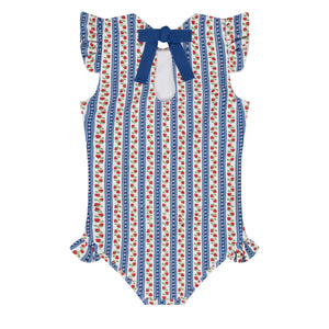 Minnow Girls Strawberry Patch Ruffle Cap Sleeve One Piece