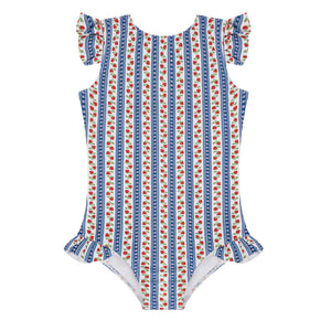 Minnow Girls Strawberry Patch Ruffle Cap Sleeve One Piece