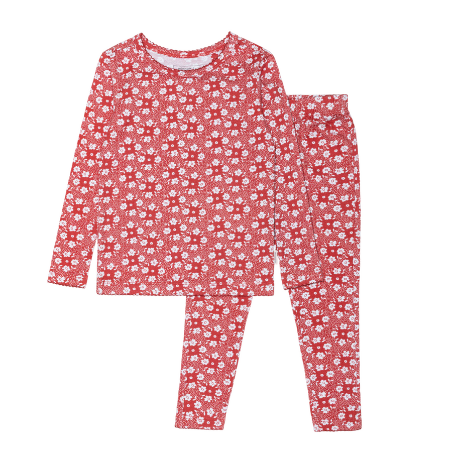 Minnow Pima Pajama Set in Holiday Bloom