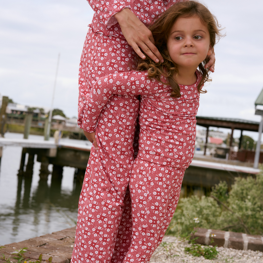 Minnow Pima Pajama Set in Holiday Bloom