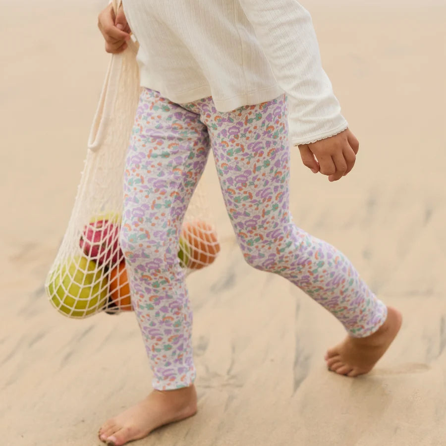 Minnow Baby Leggings-2 pack Cream/Orchid Floral