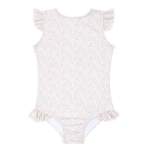 Minnow Ruffle Rashguard One Piece in Antique Floral