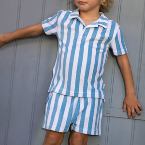 Minnow French Terry Short in Bay Stripe