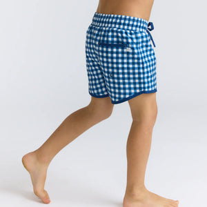 Minnow Boys Navy Picnic Gingham Boardie