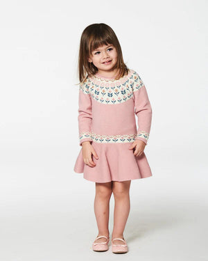 Deux Par Deux Knit Dress With Edelweiss Flowers