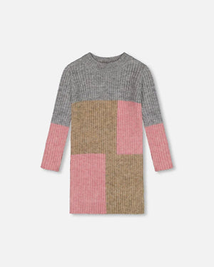 Deux Par Deux Colorblock Sweater Dress