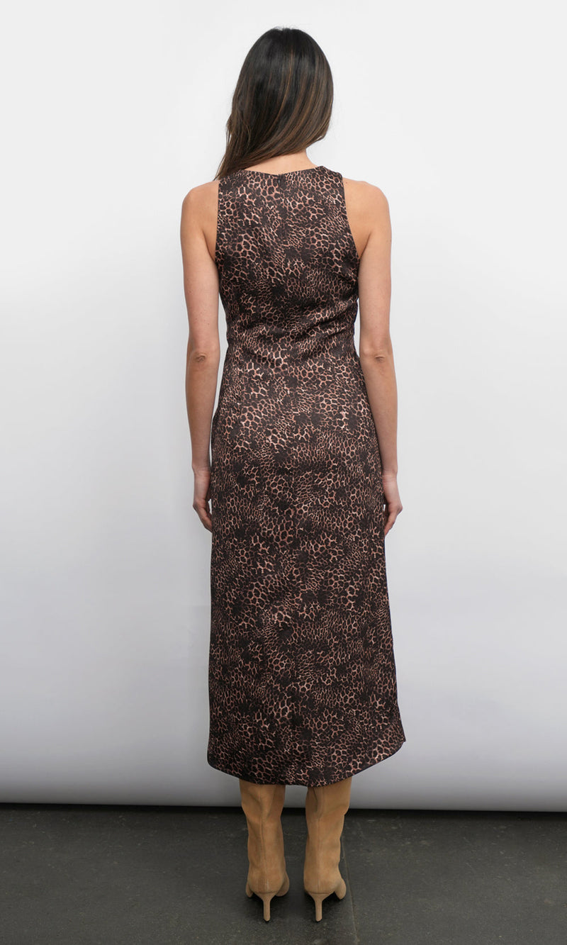 Greylin Marli Ruched Tie Front Midi Dress