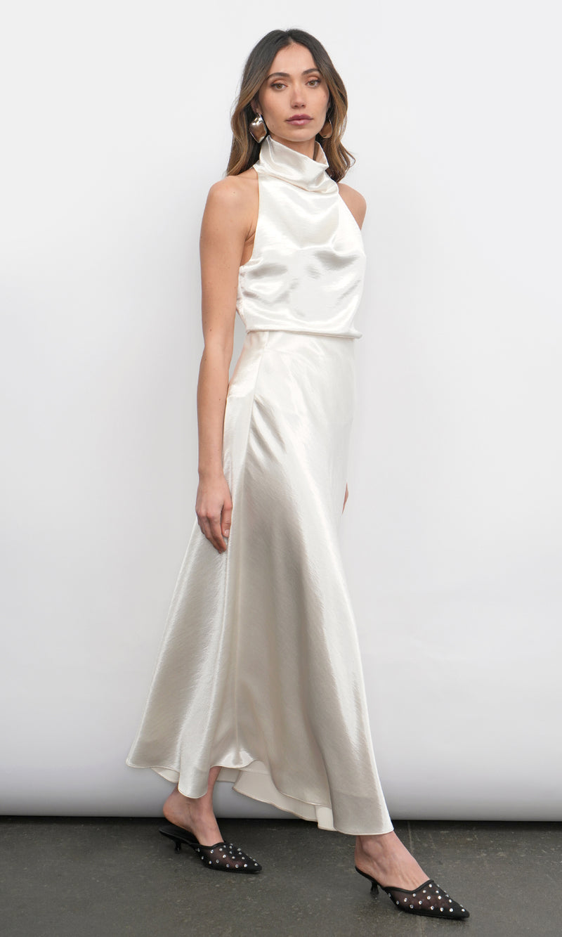 Greylin Paige Midi Slip Skirt in Pearl
