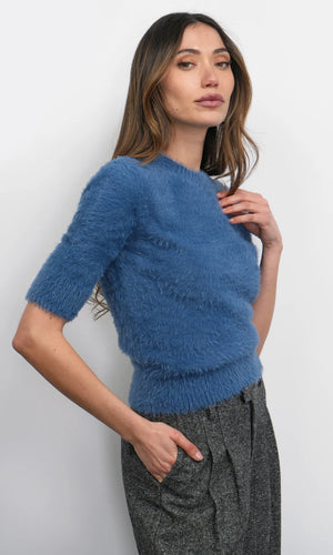 Greylin Odette Fuzzy Elbow Sleeve Top in Multiple Colors