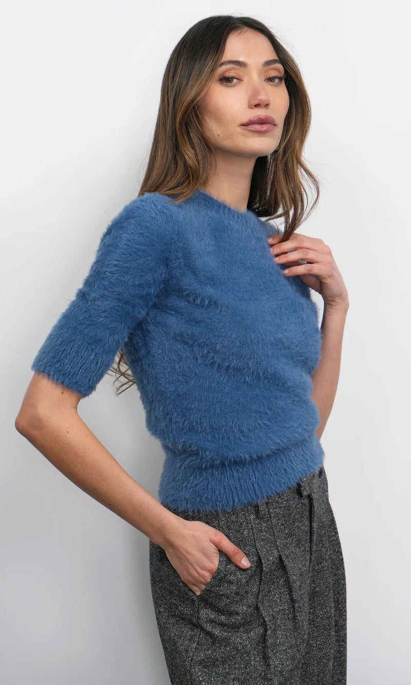 Greylin Odette Fuzzy Elbow Sleeve Top in Multiple Colors
