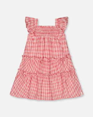 Deux Par Deux Smocked Dress in Pink Gingham