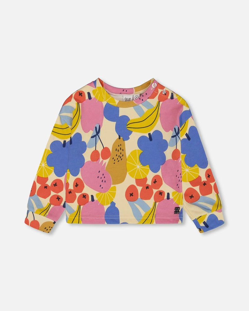 Deux par Deux French Terry Sweatshirt in Fruits