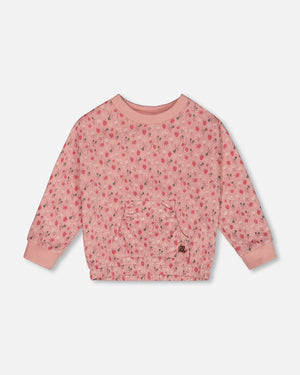 Deux par Deux French Terry Sweatshirt in Strawberries