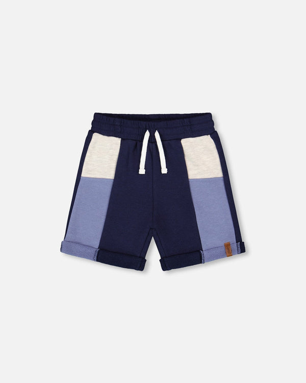 Deux par Deux French Terry Short in Colorblock