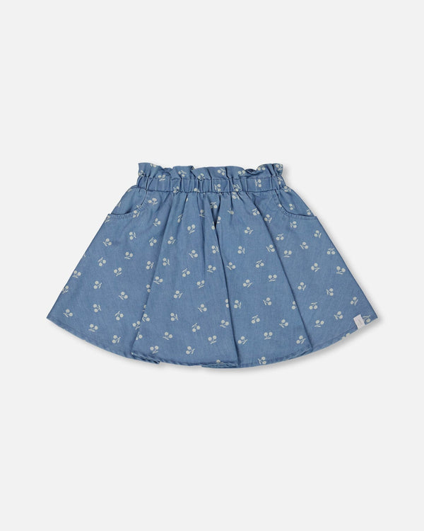 Deux par Deux Chambray Skort in Cherries